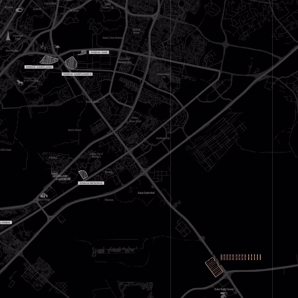 Sobha Sanctuary Location Map - Dubailand Dubai